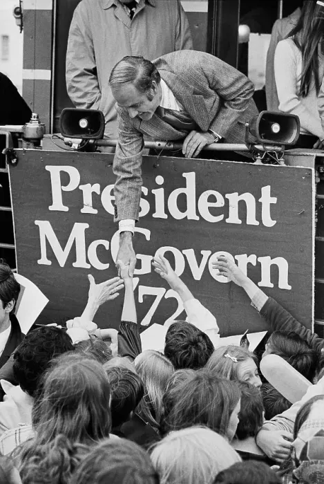 Framed Print : Sen. George McGovern Shaking Hands on Campaign Framed Print : Sen. George McGovern Shaking Hands on Campaign