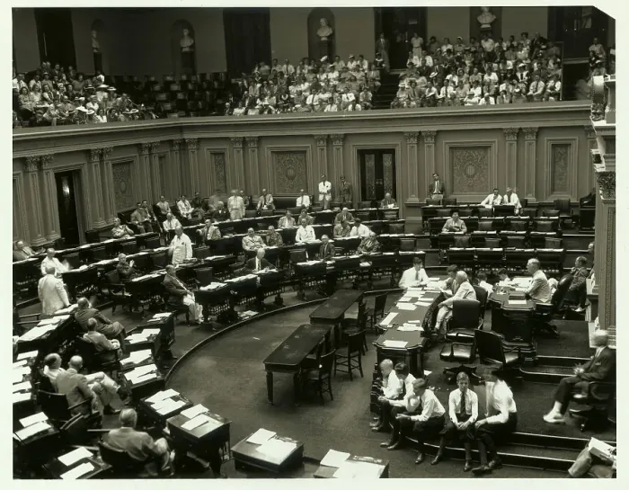 Framed Print : Senate Chamber Debating Bills