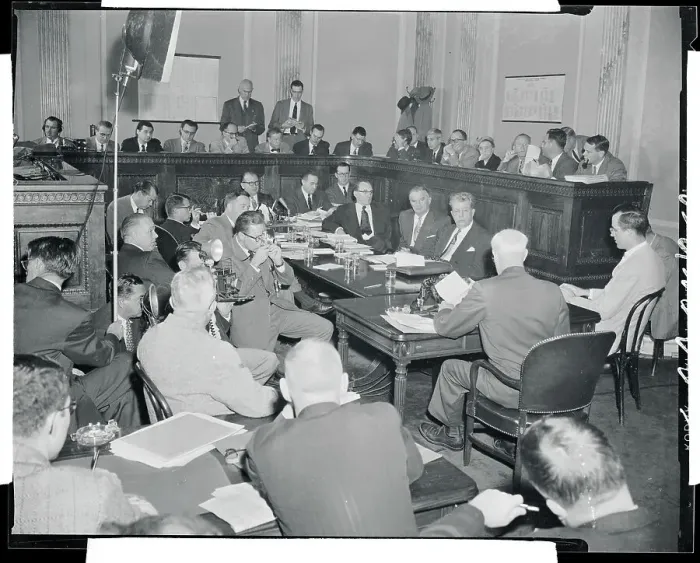 Framed Print : Senate Committee Conducting Hearings Framed Print : Senate Committee Conducting Hearings
