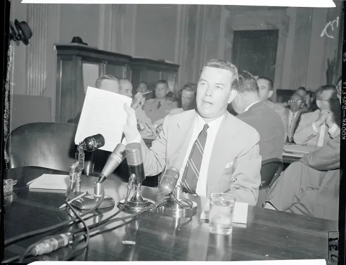 Framed Print : Senate Investigator with Document Framed Print : Senate Investigator with Document