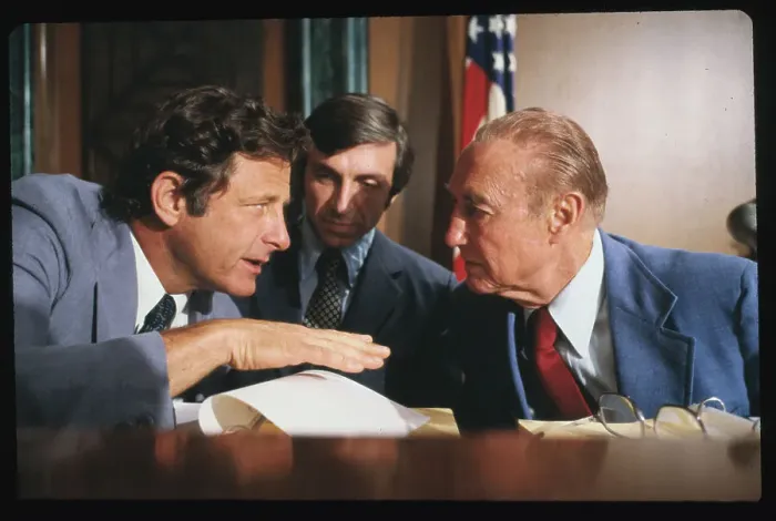 Framed Print : Senate Subcommittee Members Conferring Framed Print : Senate Subcommittee Members Conferring