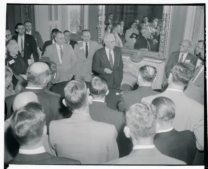 Framed Print : Senator Aiken and Visitors Framed Print : Senator Aiken and Visitors