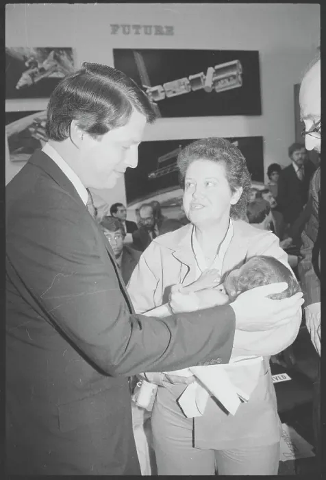Framed Print : Senator Albert Gore Patting Baby Framed Print : Senator Albert Gore Patting Baby