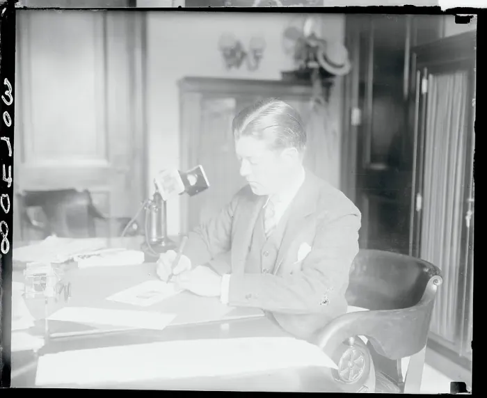 Framed Print : Senator Bob La Follette Writing at His Desk Framed Print : Senator Bob La Follette Writing at His Desk
