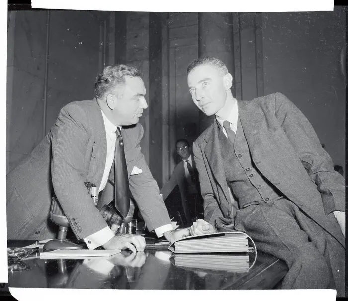 Framed Print : Senator Brien McMahon Conversing with Robert Oppenheimer Framed Print : Senator Brien McMahon Conversing with Robert Oppenheimer