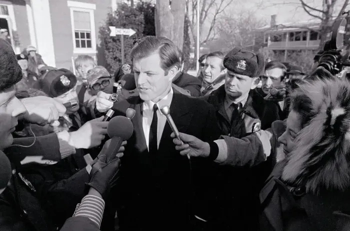 Framed Print : Senator Edward Kennedy Talks to Newsmen Framed Print : Senator Edward Kennedy Talks to Newsmen