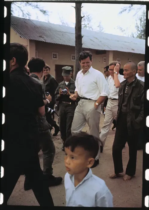 Framed Print : Senator Edward Kennedy Touring Village Framed Print : Senator Edward Kennedy Touring Village