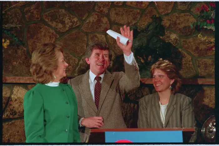 Framed Print : Senator Gary Hart and Family at Press Meeting Framed Print : Senator Gary Hart and Family at Press Meeting
