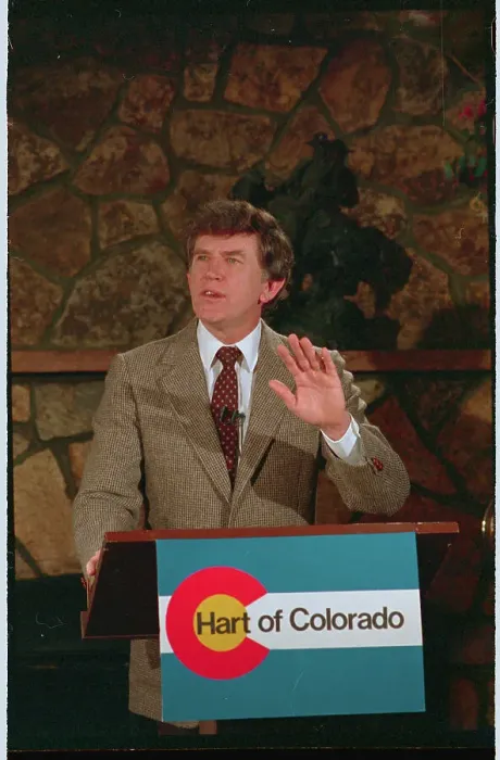 Framed Print : Senator Gary Hartman Gesturing at Podium Framed Print : Senator Gary Hartman Gesturing at Podium