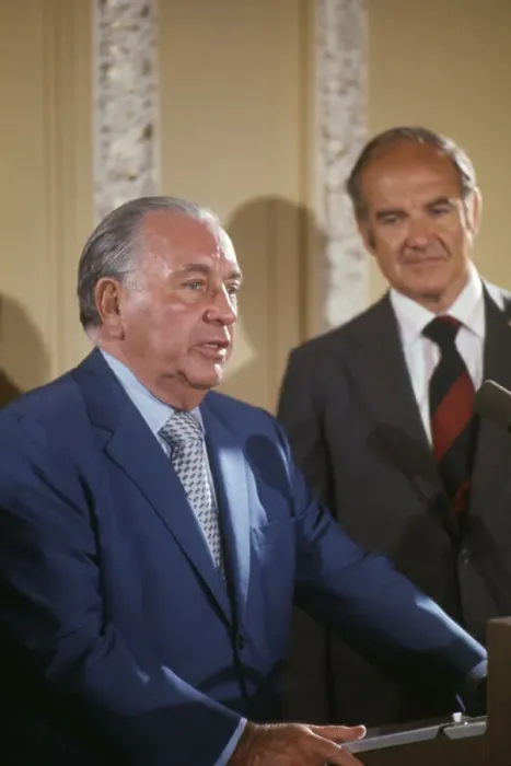 Framed Print : Senator George McGovern with Richard Daley Framed Print : Senator George McGovern with Richard Daley