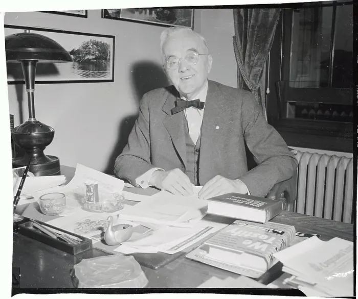 Framed Print : Senator George W. Norris Seated at Desk Framed Print : Senator George W. Norris Seated at Desk