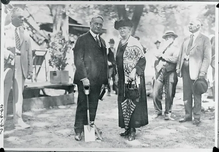 Framed Print : Senator Hiram Johnson with N.E. White Framed Print : Senator Hiram Johnson with N.E. White