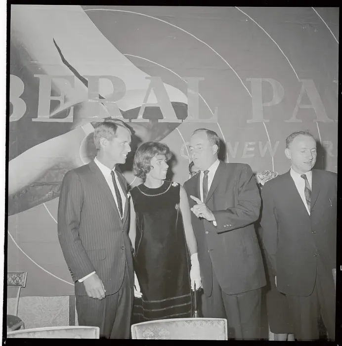 Framed Print : Senator Hubert Humphrey Talking With Mr. and Mrs. Robert F. Kennedy Framed Print : Senator Hubert Humphrey Talking With Mr. and Mrs. Robert F. Kennedy