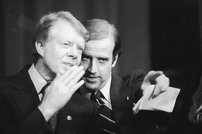 Framed Print : Senator Joe Biden and President Carter Campaigning in Delaware Framed Print : Senator Joe Biden and President Carter Campaigning in Delaware