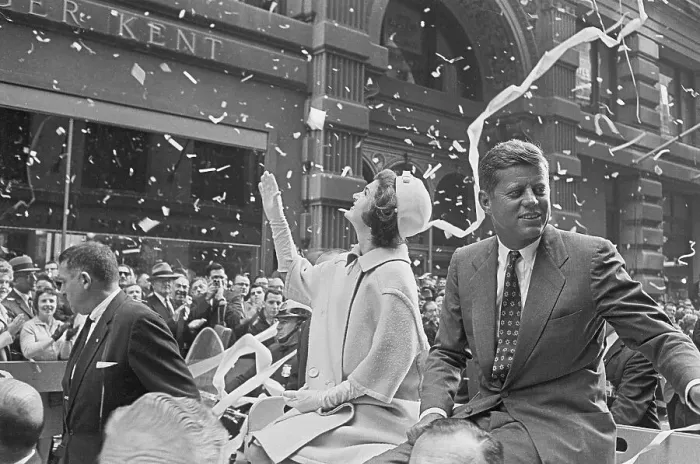 Framed Print : Senator John Kennedy and Jackie Kennedy in Ticker Tape Parade Framed Print : Senator John Kennedy and Jackie Kennedy in Ticker Tape Parade