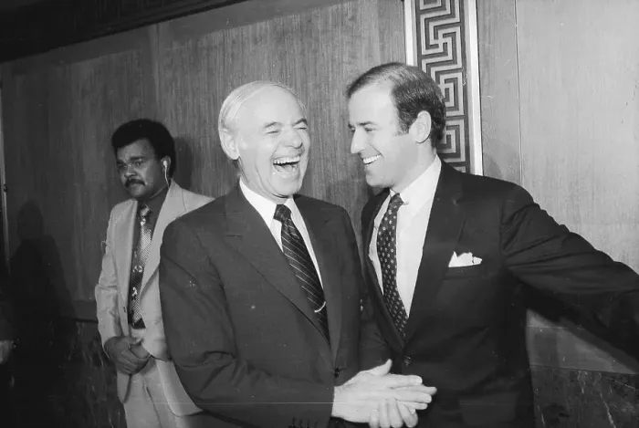 Framed Print : Senator Joseph Biden and Attorney General William French Smith Framed Print : Senator Joseph Biden and Attorney General William French Smith