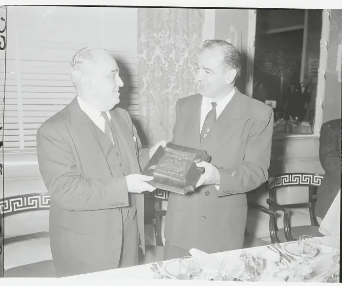 Framed Print : Senator Joseph McCarthy Accepting Award from Benjamin Shultz Framed Print : Senator Joseph McCarthy Accepting Award from Benjamin Shultz