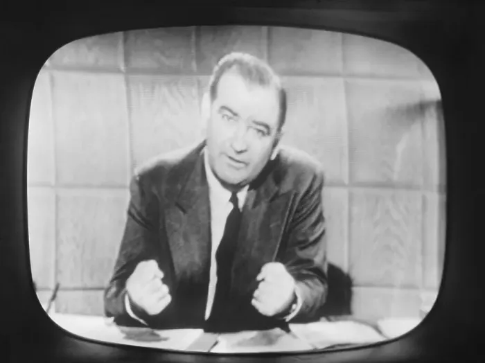 Framed Print : Senator Joseph R. McCarthy on Television Broadcast