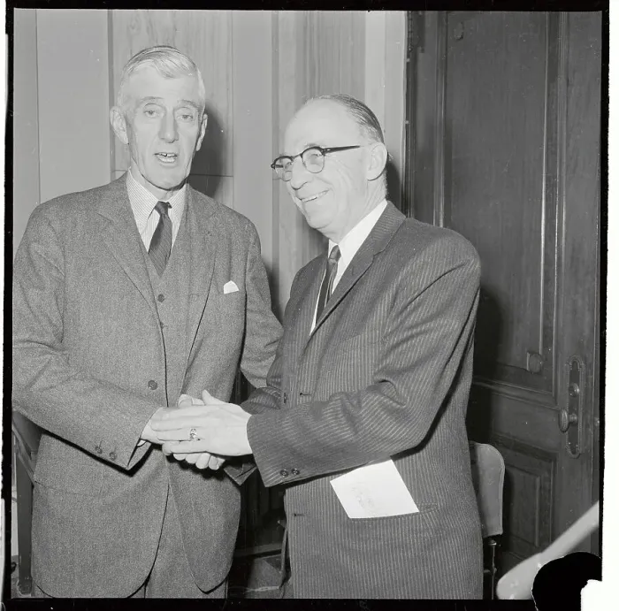 Framed Print : Senator Leverett Saltonstall Being Congratulated by Sen Bourke B. Hickenlooper Framed Print : Senator Leverett Saltonstall Being Congratulated by Sen Bourke B. Hickenlooper