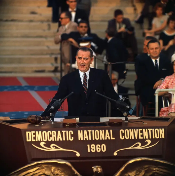 Framed Print : Senator Lyndon B. Johnson Speaking at Convention Podium Framed Print : Senator Lyndon B. Johnson Speaking at Convention Podium