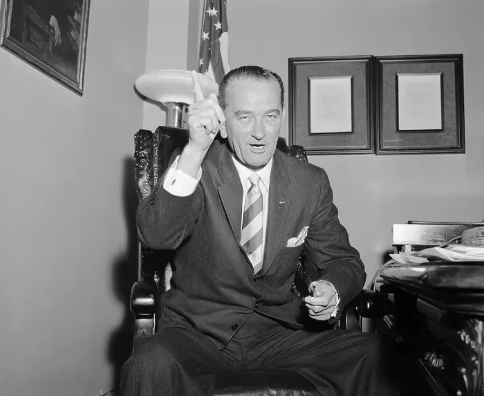Framed Print : Senator Lyndon Johnson at His Desk Framed Print : Senator Lyndon Johnson at His Desk