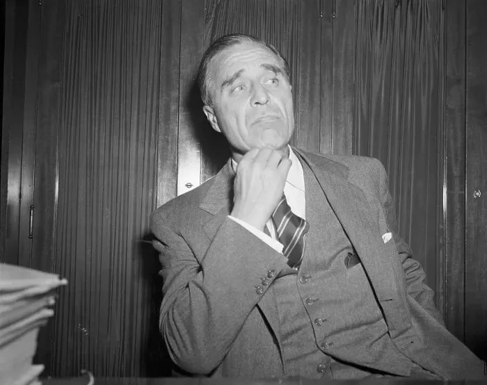 Framed Print : Senator Prescott Bush Adjusting His Necktie Framed Print : Senator Prescott Bush Adjusting His Necktie