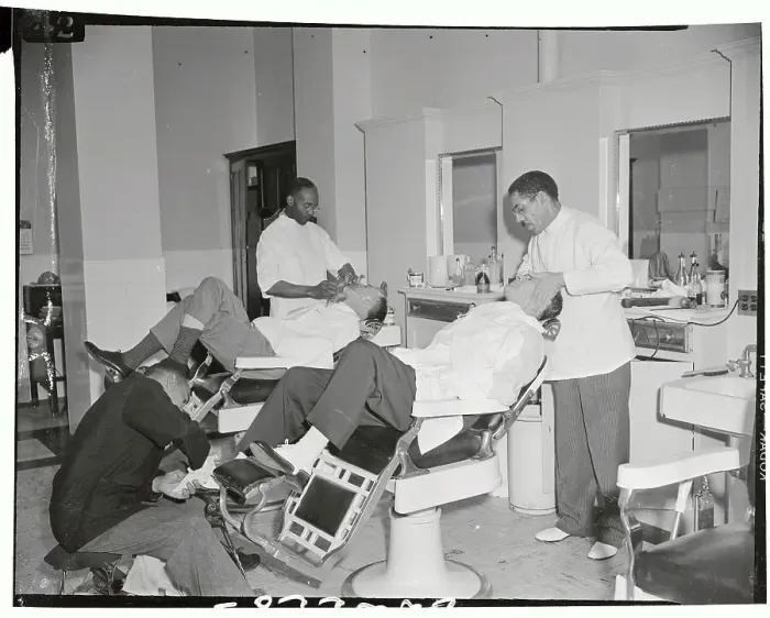 Framed Print : Senators Getting a Shave in Barber Shop Framed Print : Senators Getting a Shave in Barber Shop