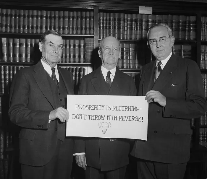Framed Print : Senators Holding Republican Slogan Framed Print : Senators Holding Republican Slogan