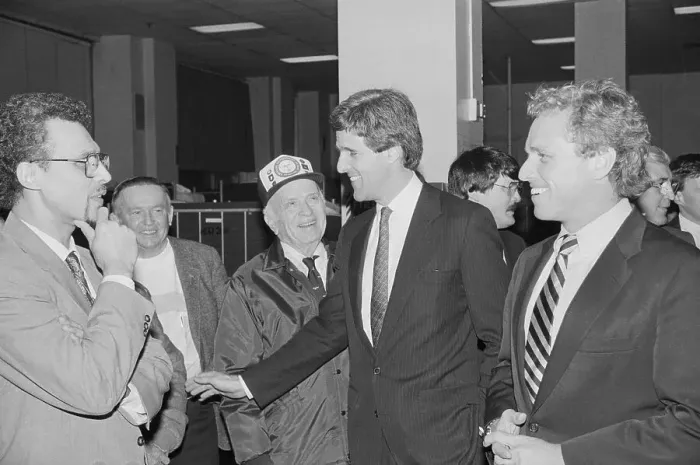 Framed Print : Senators Kerry and Kennedy Touring Homeless Shelter Framed Print : Senators Kerry and Kennedy Touring Homeless Shelter