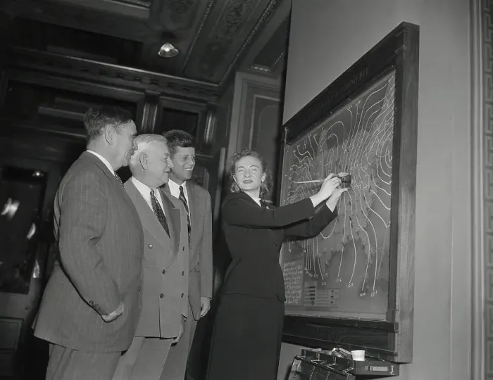 Framed Print : Senators Looking Over Weather Maps Framed Print : Senators Looking Over Weather Maps