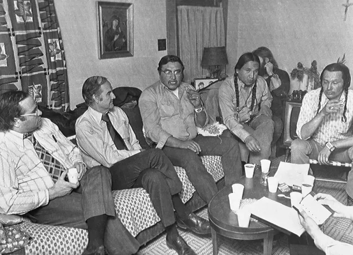 Framed Print : Senators Meet with Indians Framed Print : Senators Meet with Indians