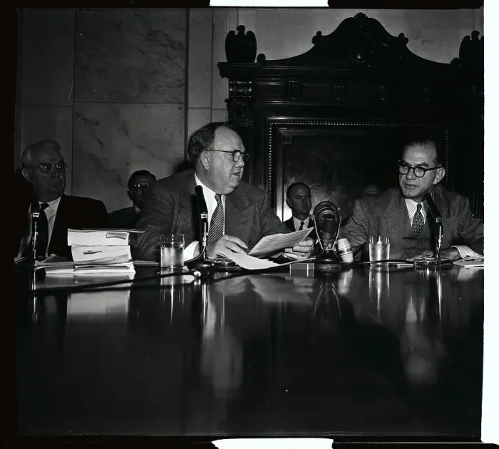 Framed Print : Senators Sitting at Hearing Table Framed Print : Senators Sitting at Hearing Table