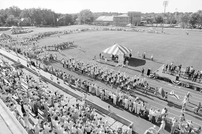 Framed Print : Senior Olympics Athletes Parade