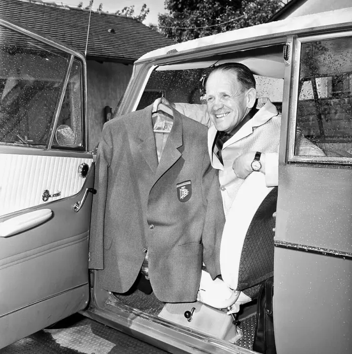 Framed Print : Sepp Herberger Shows Soccer Team Jacket Framed Print : Sepp Herberger Shows Soccer Team Jacket