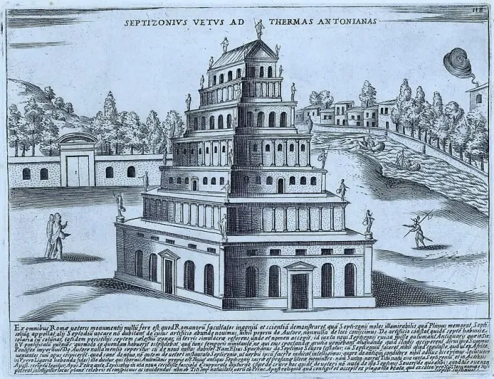 Framed Print : Septizonius Vetus Ad Thermas Antonianas, The Septizonium was built by Septimus Severus and inaugurated in 203 AD. It was located in the south-eastern corner of the Palatine Hill and was several storeys high, historical Rome, Italy Framed Print : Septizonius Vetus Ad Thermas Antonianas, The Septizonium was built by Septimus Severus and inaugurated in 203 AD. It was located in the south-eastern corner of the Palatine Hill and was several storeys high, historical Rome, Italy