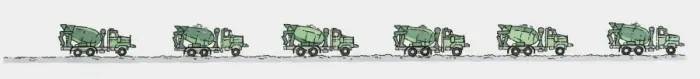 Framed Print : Sequence of illustrations of cement mixers Framed Print : Sequence of illustrations of cement mixers