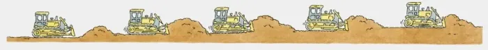 Framed Print : Sequence of illustrations showing bulldozer on the move Framed Print : Sequence of illustrations showing bulldozer on the move