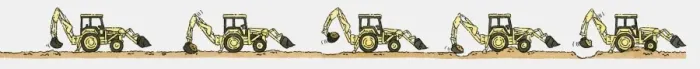 Framed Print : Sequence of illustrations showing mechanical digger on the move Framed Print : Sequence of illustrations showing mechanical digger on the move