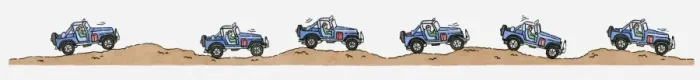 Framed Print : Sequence of illustrations showing off road vehicle traveling over sand dunes Framed Print : Sequence of illustrations showing off road vehicle traveling over sand dunes