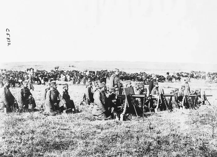 Framed Print : Serbian Gun Corps W / Artillery In Field Framed Print : Serbian Gun Corps W / Artillery In Field