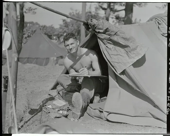 Framed Print : Sergeant Joe Stanes Writing Letter Home Framed Print : Sergeant Joe Stanes Writing Letter Home
