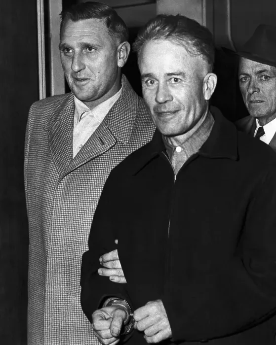 Framed Print : Serial Killer Ed Gein in Handcuffs Framed Print : Serial Killer Ed Gein in Handcuffs