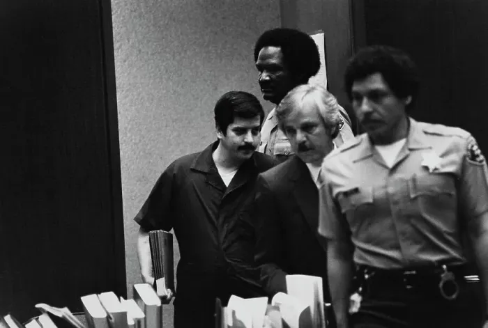 Framed Print : Serial Killer William Bonin Arriving In Court Framed Print : Serial Killer William Bonin Arriving In Court