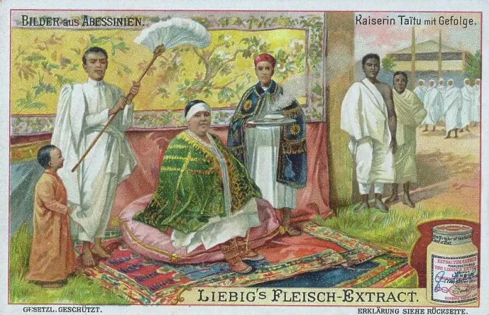 Framed Print : Series of pictures from Abyssinia, Ethiopia, Empress Taitu with retinue, Historical, digitally restored reproduction of a collector's picture from ca 1900, exact date unknown
