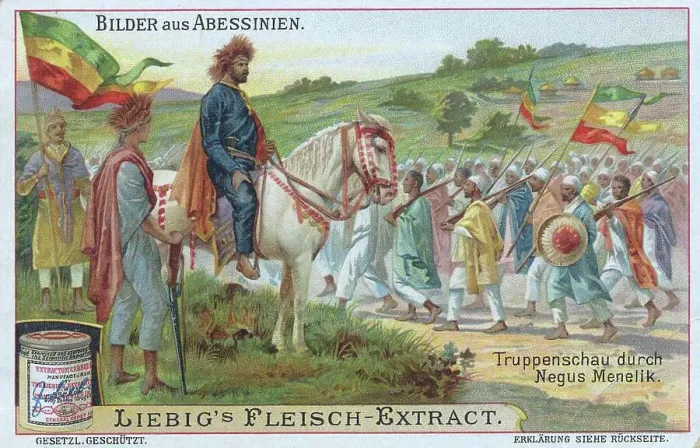 Framed Print : Series of pictures from Abyssinia, Ethiopia, troop show by Negus Menelik, Historical, digitally restored reproduction of a collector's picture from ca 1900, exact date unknown