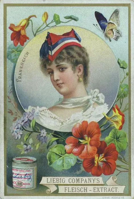 Framed Print : Series of pictures, woman in portrait with headdress, France, nasturtium, digitally restored reproduction of a collector's picture from c. 1900 Framed Print : Series of pictures, woman in portrait with headdress, France, nasturtium, digitally restored reproduction of a collector's picture from c. 1900