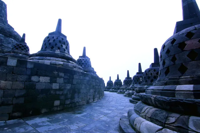 Framed Print : A series of stupas at Borobudur Framed Print : A series of stupas at Borobudur