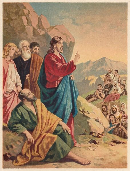Sermon on the Mount (Matthew 5-7), chromolithograph, published 1886