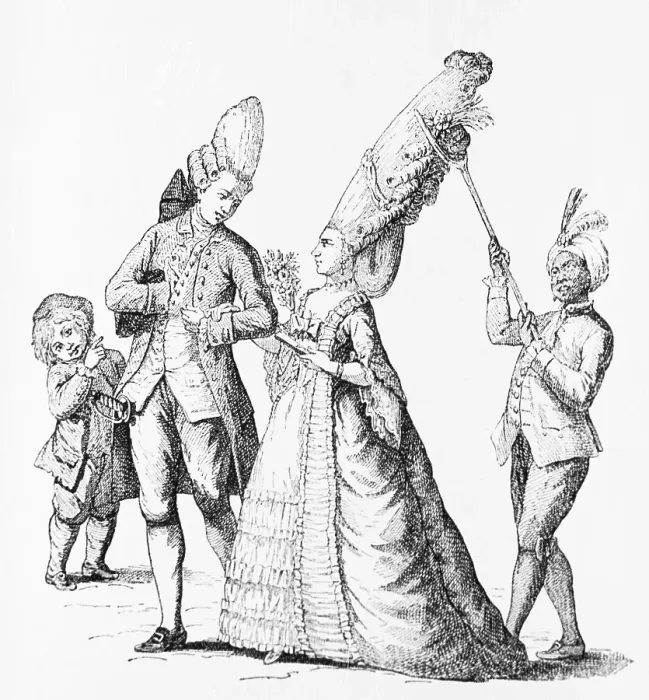 Framed Print : Servant Holding up Woman's Hairdo Framed Print : Servant Holding up Woman's Hairdo