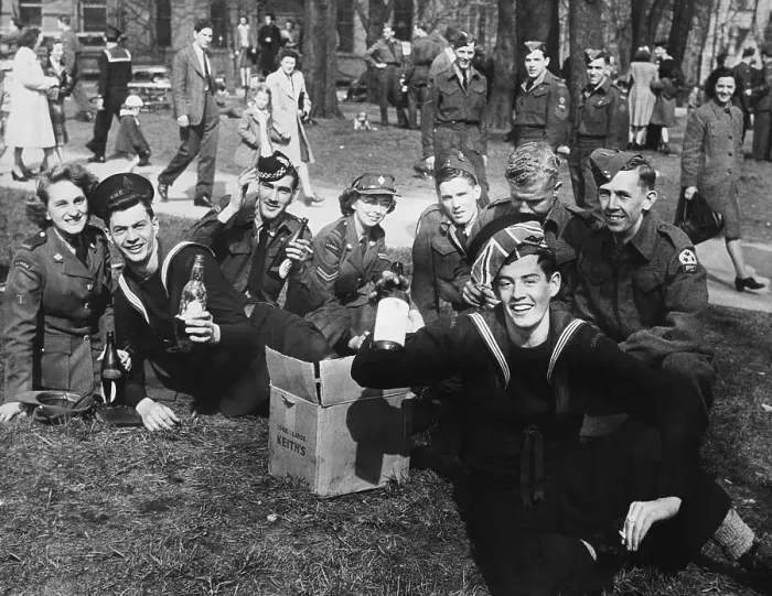 Framed Print : Servicemen And Women Drinking Liquor Framed Print : Servicemen And Women Drinking Liquor